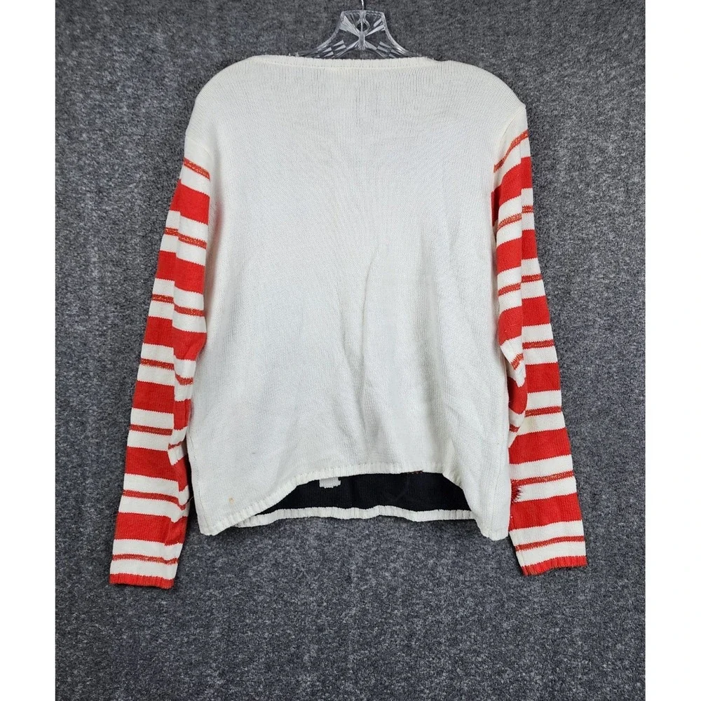 Spencer's Ugly Christmas Sweater Women Large White Dat Ass Doe Reindeer Pom Poms